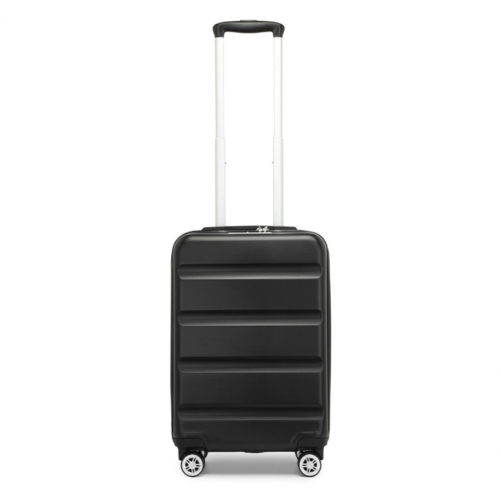 Kono Stylish Horizontal Engraved Hard Shell ABS+PC Cabin Suitcase with TSA Lock (KSK2482) - Black