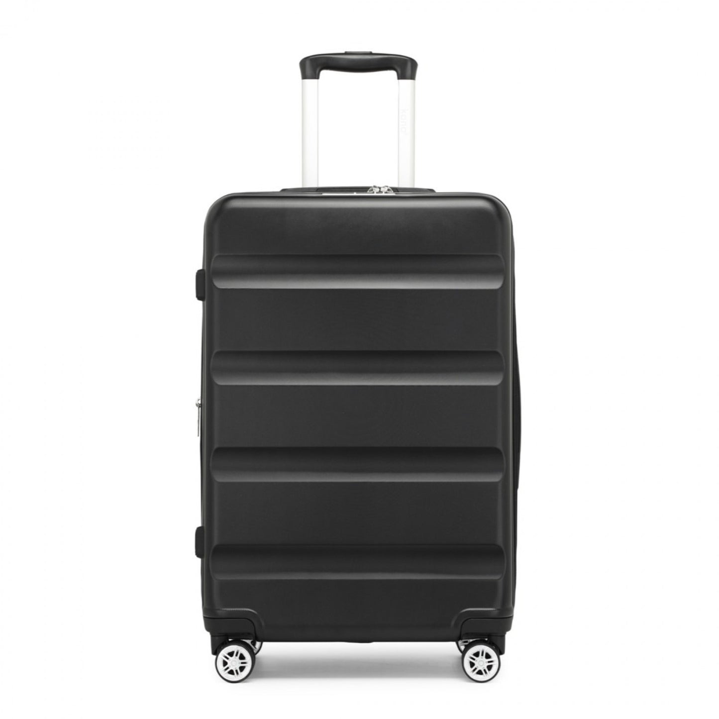 Kono Stylish Horizontal Engraved Hard Shell ABS+PC Cabin Suitcase with TSA Lock (KSK2482) - Black