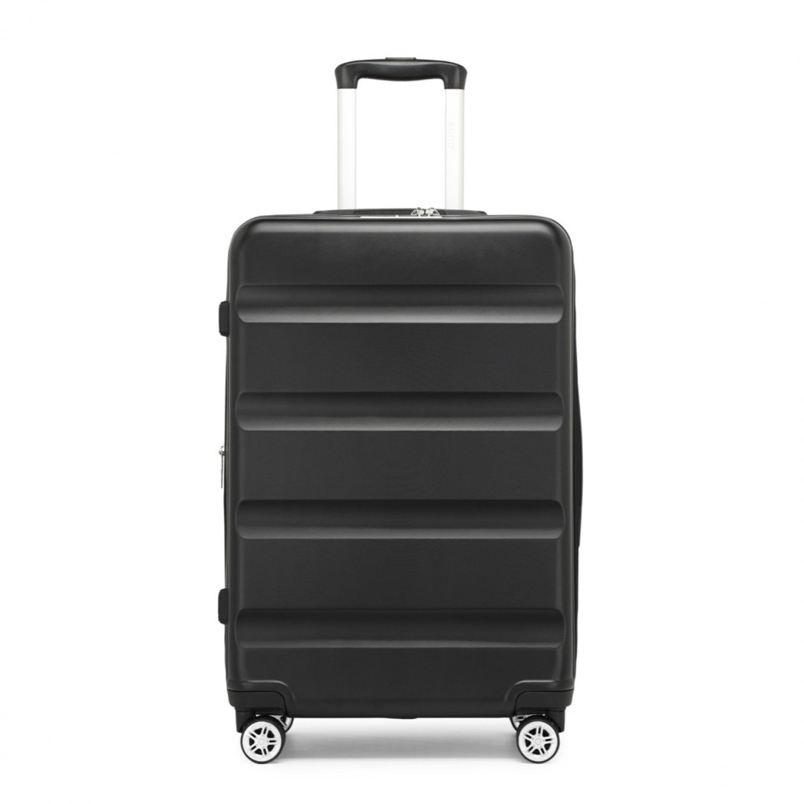 Kono Stylish Horizontal Engraved Hard Shell ABS+PC Cabin Suitcase with TSA Lock (KSK2482) - Black