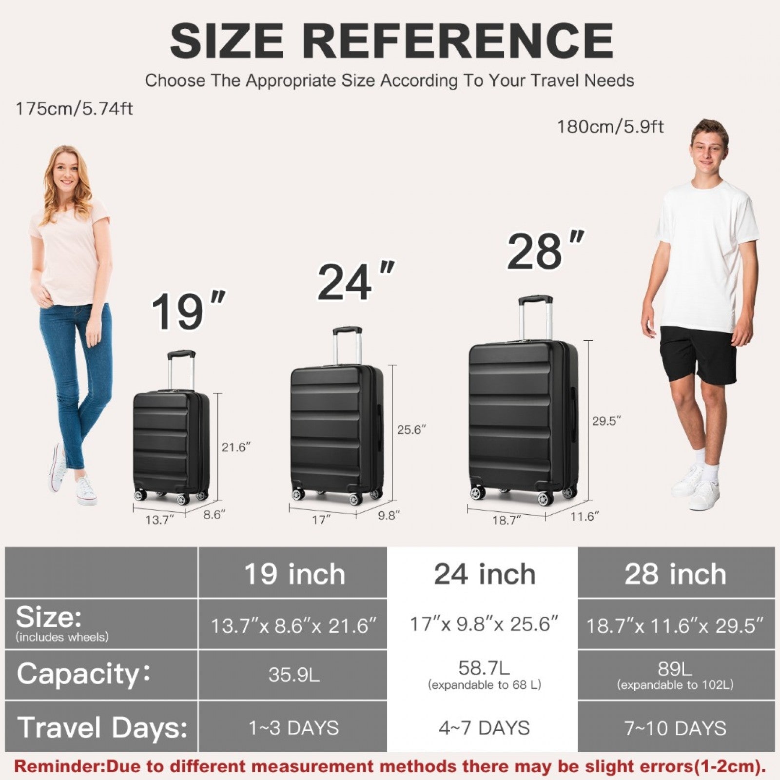 Kono Stylish Horizontal Engraved Hard Shell ABS+PC Cabin Suitcase with TSA Lock (KSK2482) - Black