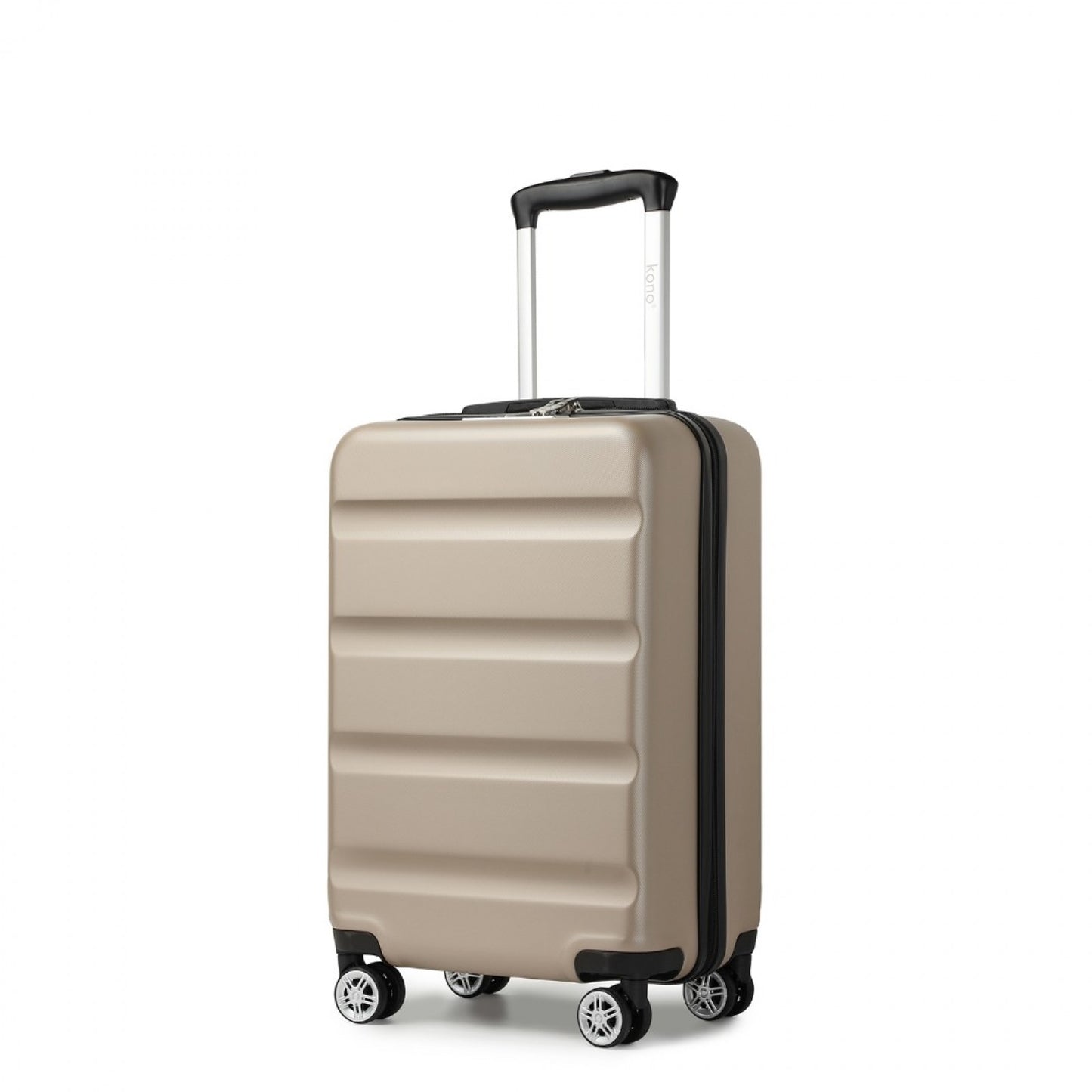 Kono Stylish Horizontal Engraved Hard Shell ABS+PC Cabin Suitcase with TSA Lock (KSK2482) - Gold