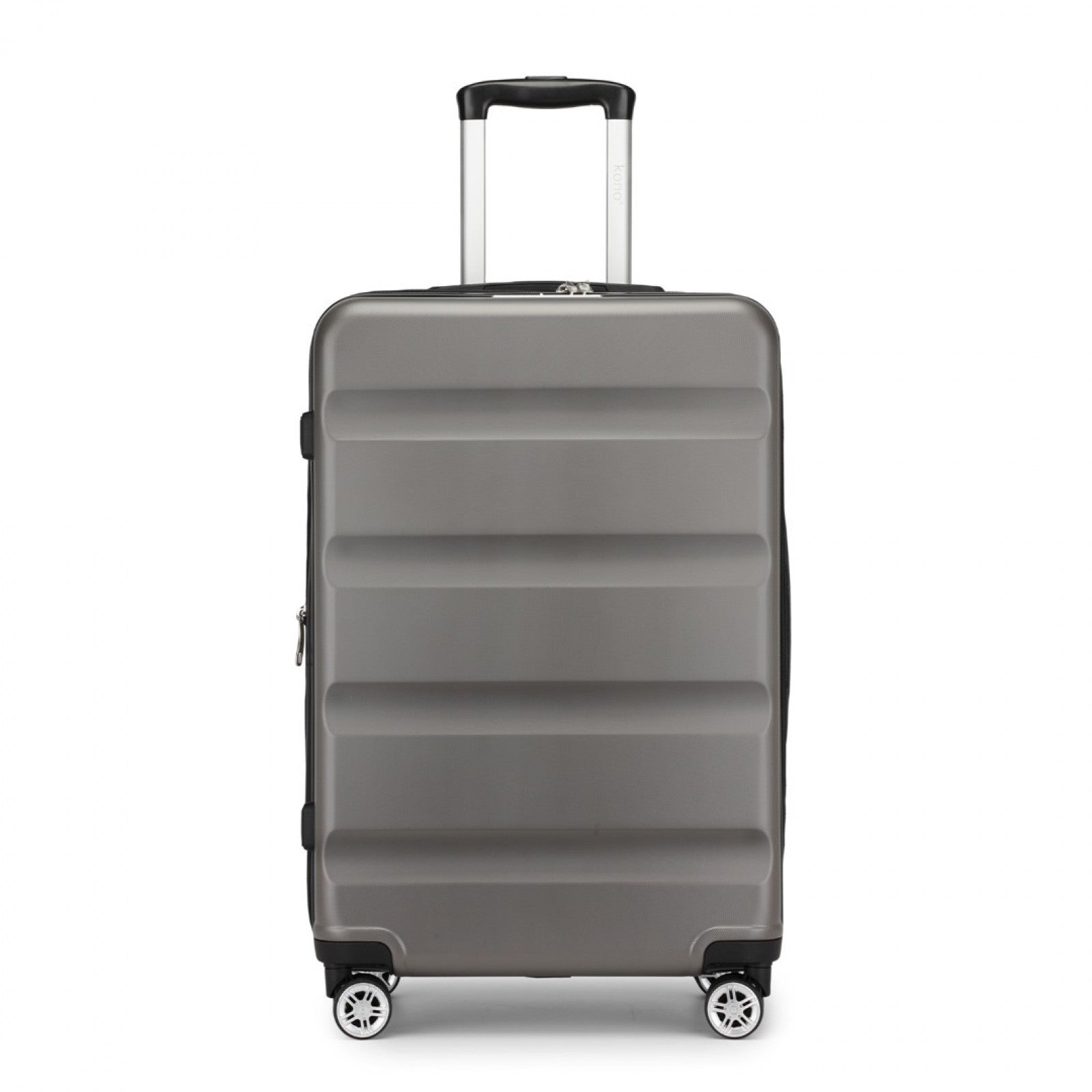 Kono Stylish Horizontal Engraved Hard Shell ABS+PC Cabin Suitcase with TSA Lock (KSK2482) - Grey