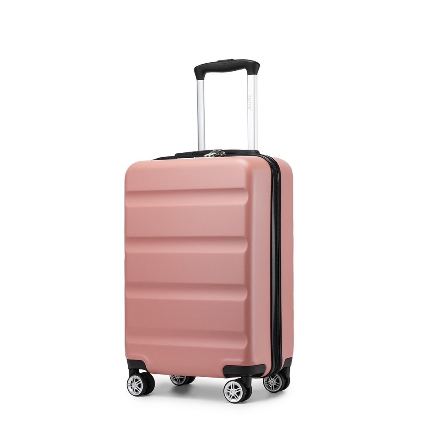 Kono Stylish Horizontal Engraved Hard Shell ABS+PC Cabin Suitcase with TSA Lock (KSK2482) - Nude