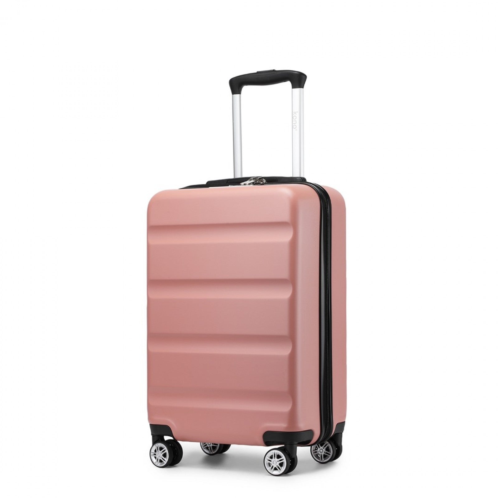 Kono Stylish Horizontal Engraved Hard Shell ABS+PC Cabin Suitcase with TSA Lock (KSK2482) - Nude