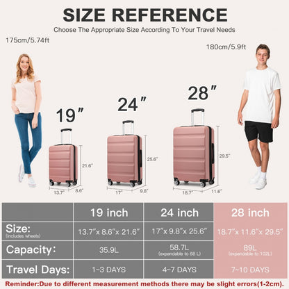 Kono Stylish Horizontal Engraved Hard Shell ABS+PC Cabin Suitcase with TSA Lock (KSK2482) - Nude