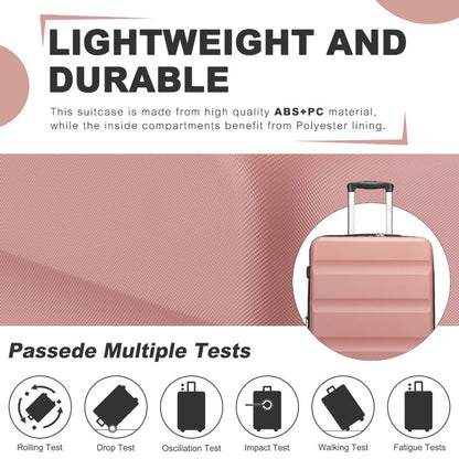 Kono Stylish Horizontal Engraved Hard Shell ABS+PC Cabin Suitcase with TSA Lock (KSK2482) - Nude