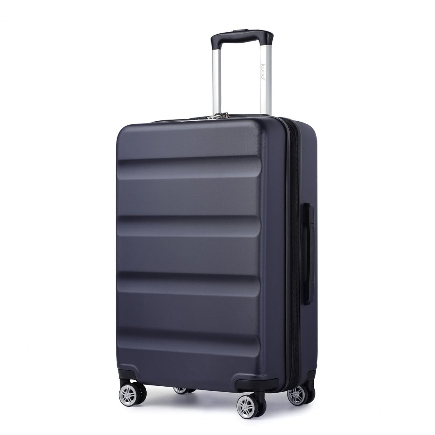 Kono Stylish Horizontal Engraved Hard Shell ABS+PC Cabin Suitcase with TSA Lock (KSK2482) - Navy