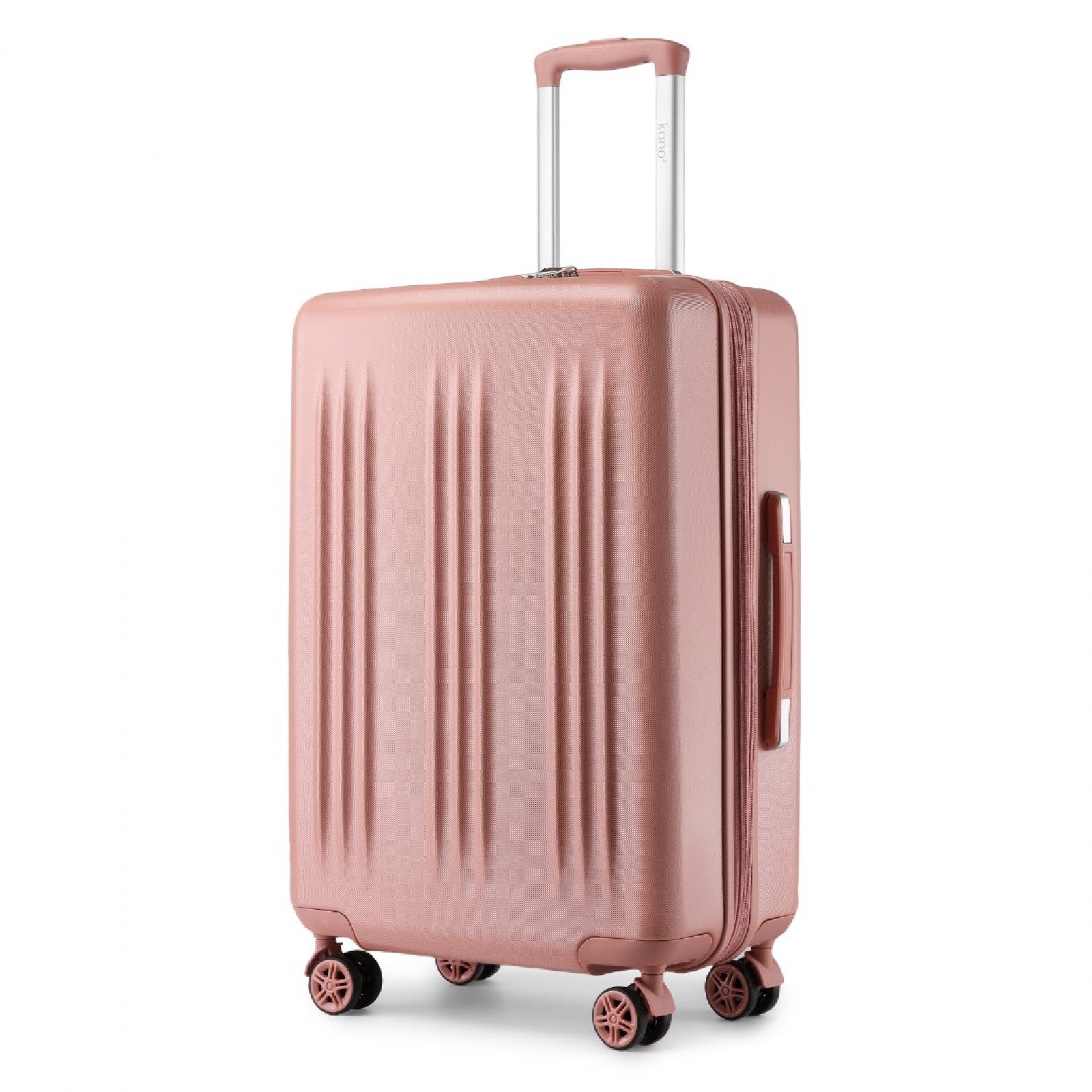 Kono 3 Piece Luggage Set 20/24/28 Inch Sleek Striped Expandable ABS+PC Suitcase With TSA Lock And Four Spinner Wheels (KSK2483) - Nude