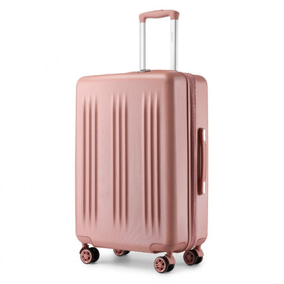 Kono 3 Piece Luggage Set 20/24/28 Inch Sleek Striped Expandable ABS+PC Suitcase With TSA Lock And Four Spinner Wheels (KSK2483) - Nude