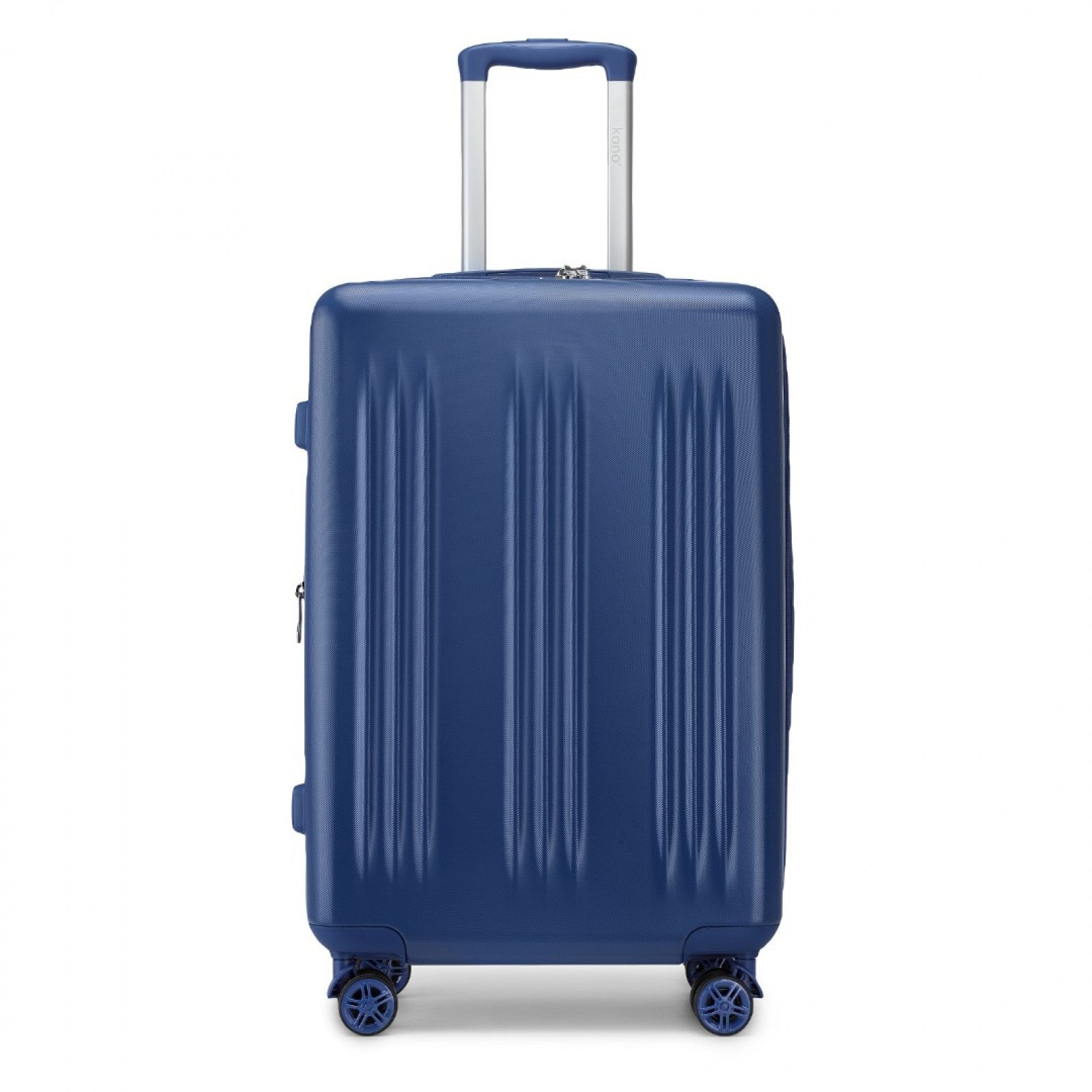 Kono Sleek Striped Suitcase Durable ABS+PC Luggage With Four Spinner Wheels And TSA Lock Perfect for Travel (KSK2483) - Navy