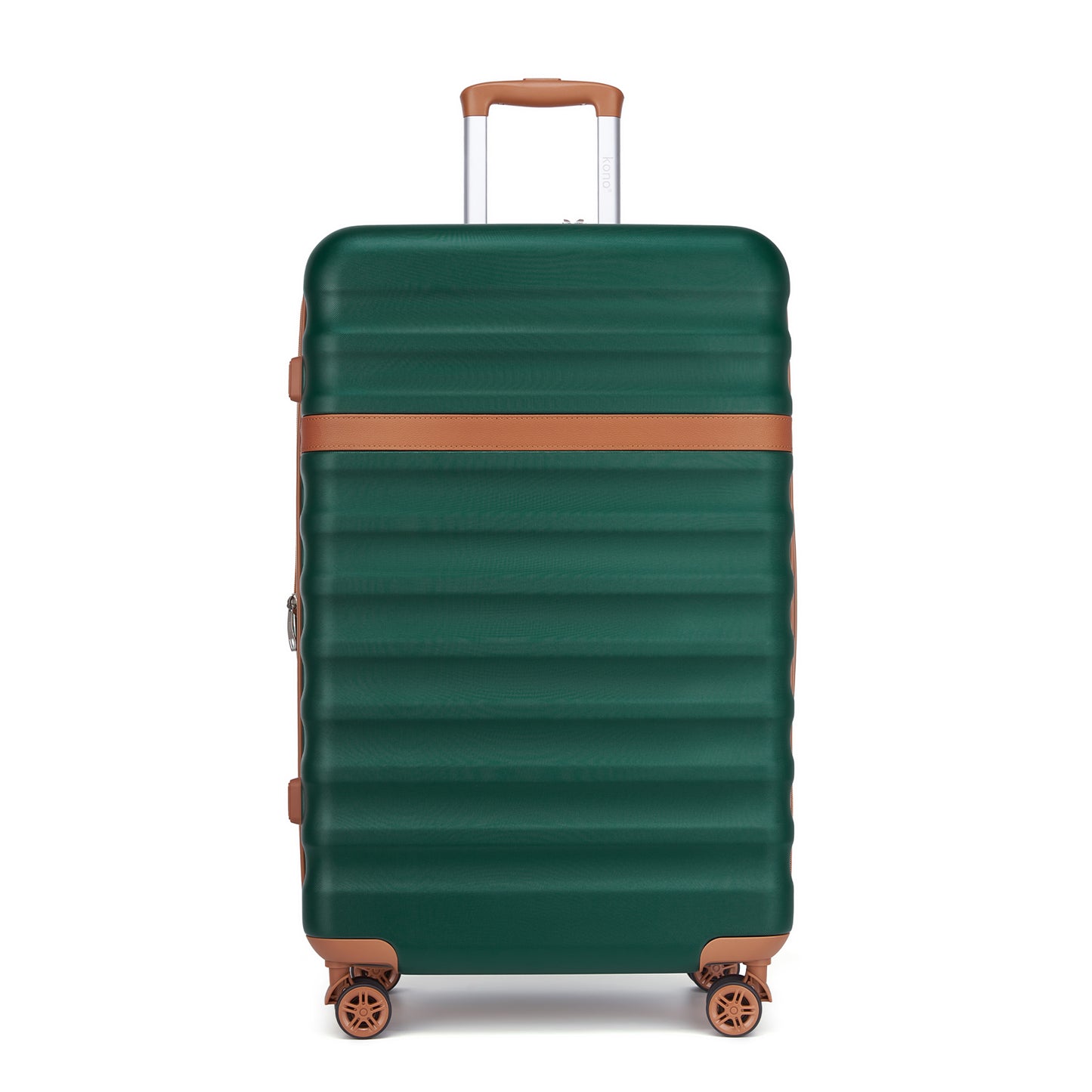 Kono Stylish Lightweight Hard Shell ABS+PC Cabin Suitcase with TSA Lock for Enhanced Security (KSK2484) - Green & Brown