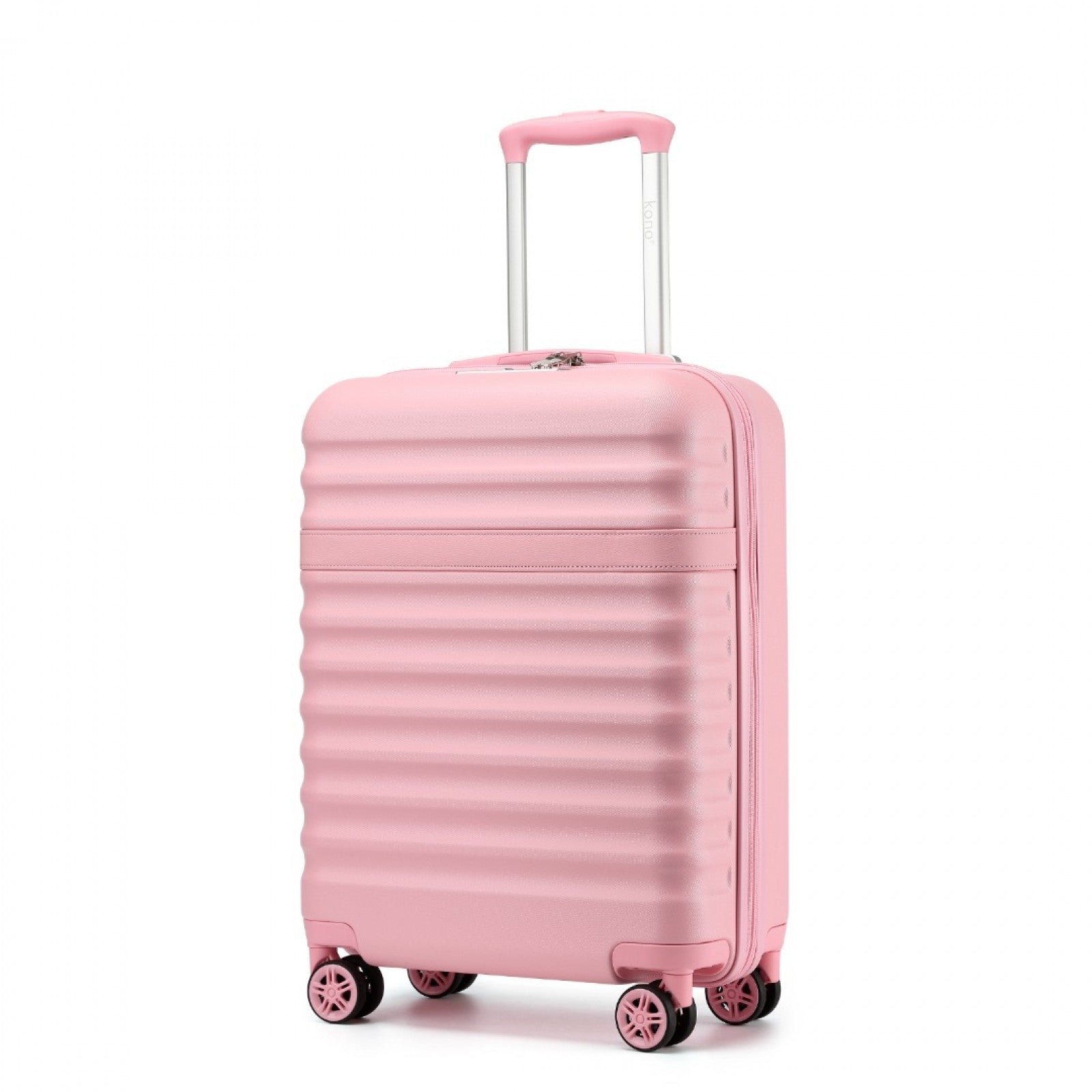 Kono Stylish Lightweight Hard Shell ABS+PC Cabin Suitcase with TSA Lock for Enhanced Security (KSK2484) - Pink