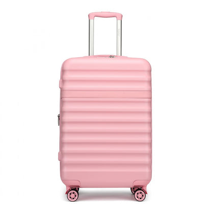Kono Stylish Lightweight Hard Shell ABS+PC Cabin Suitcase with TSA Lock for Enhanced Security (KSK2484) - Pink