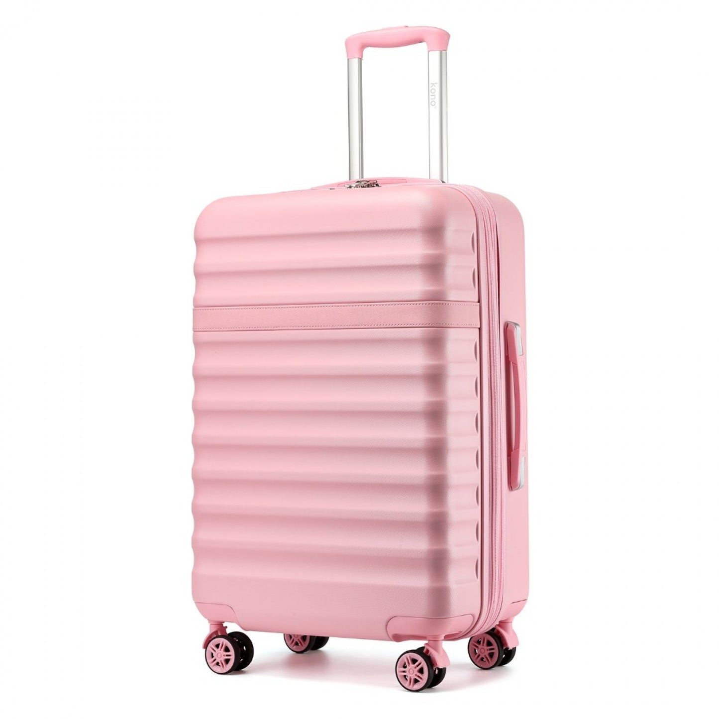 Kono Stylish Lightweight Hard Shell ABS+PC Cabin Suitcase with TSA Lock for Enhanced Security (KSK2484) - Pink