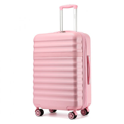 Kono Stylish Lightweight Hard Shell ABS+PC Cabin Suitcase with TSA Lock for Enhanced Security (KSK2484) - Pink