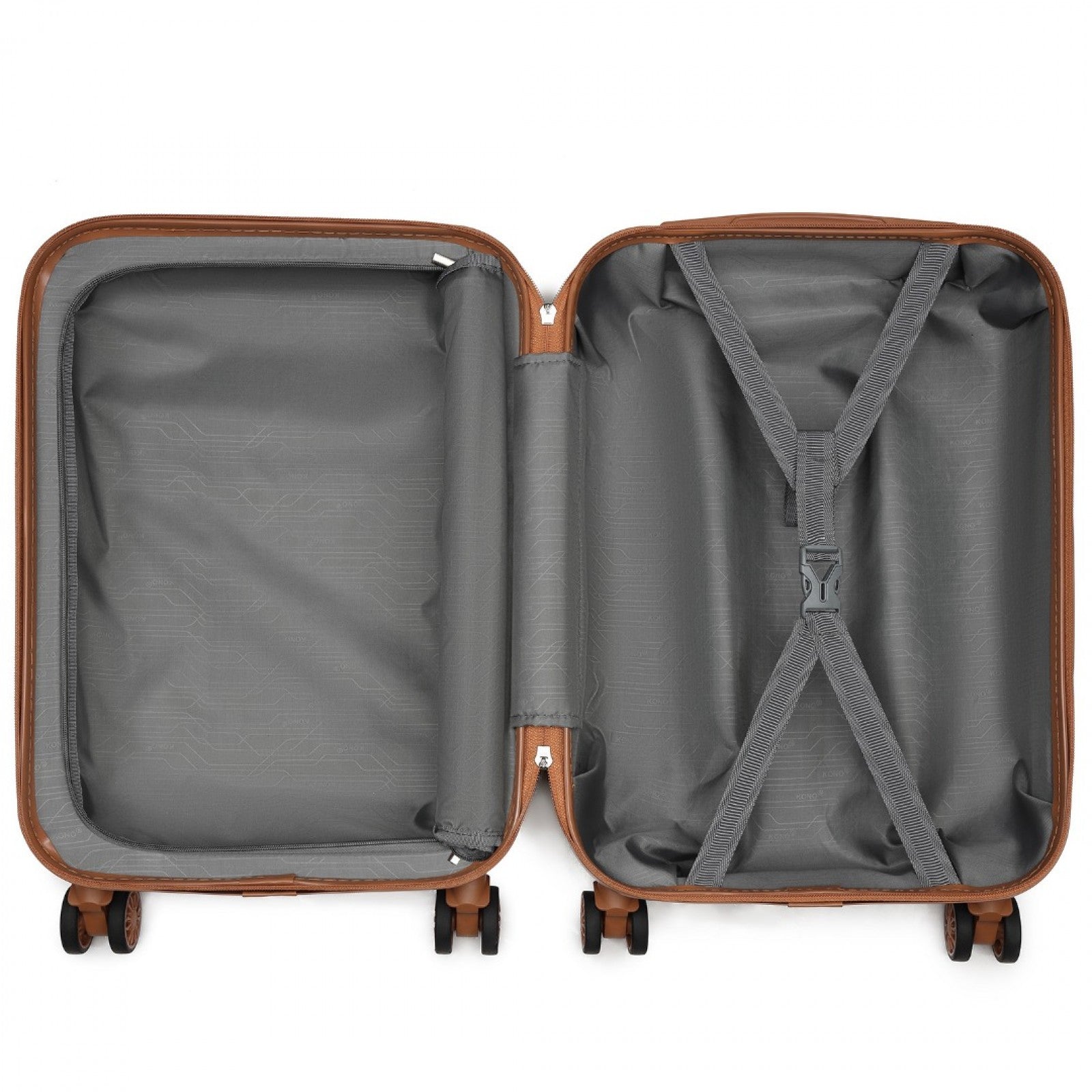 Premium ABS Cabin Carry-On Suitcase Set with Weekend Bag & Toiletry Bag – Black & Brown