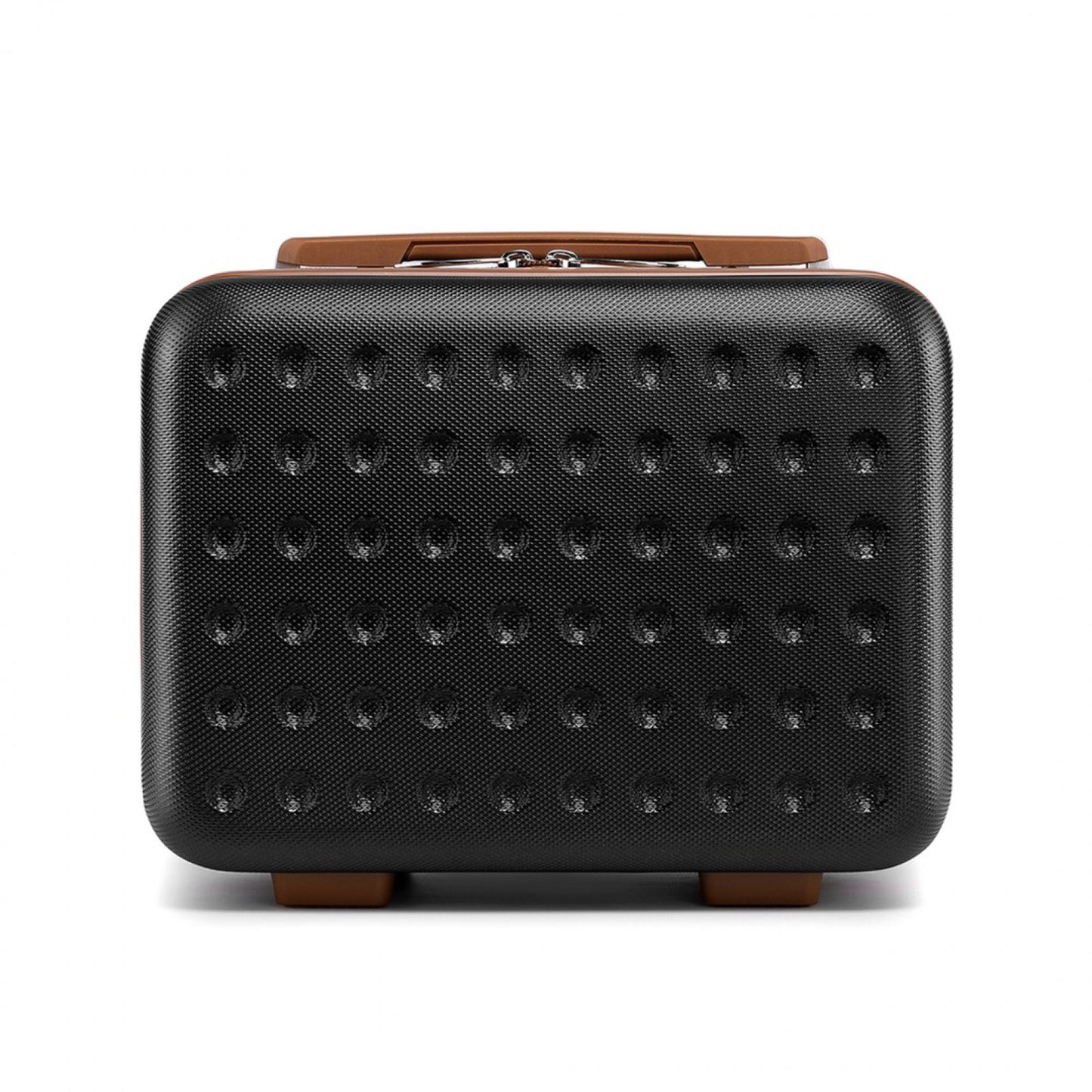 Kono Stylish ABS+PC Polka Dot Hard Shell Vanity Case (KSK2486) - Black & Brown