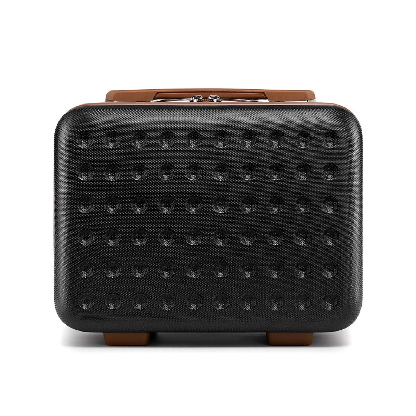 Kono Stylish ABS+PC Polka Dot Hard Shell Vanity Case (KSK2486) - Black & Brown