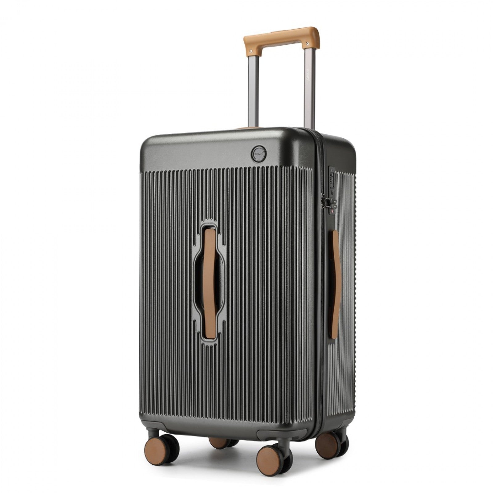 Kono Premium Hard Shell Suitcase Durable ABS and PC with TSA Lock and Multi-Handle Design for Effortless Travel (KSK2488) - Grey & Brown