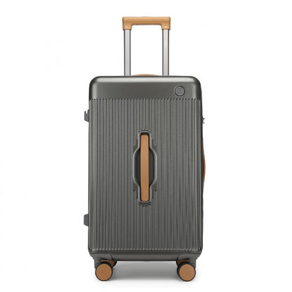Kono Premium Hard Shell Suitcase Durable ABS and PC with TSA Lock and Multi-Handle Design for Effortless Travel (KSK2488) - Grey & Brown