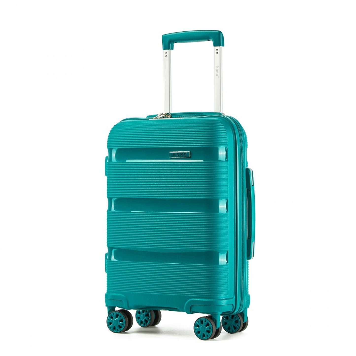 Kono PP Hardshell Suitcase–Lightweight Cabin Luggage with TSA Lock, 360° Silent Spinner Wheels (KSK2492) - Blue & Green