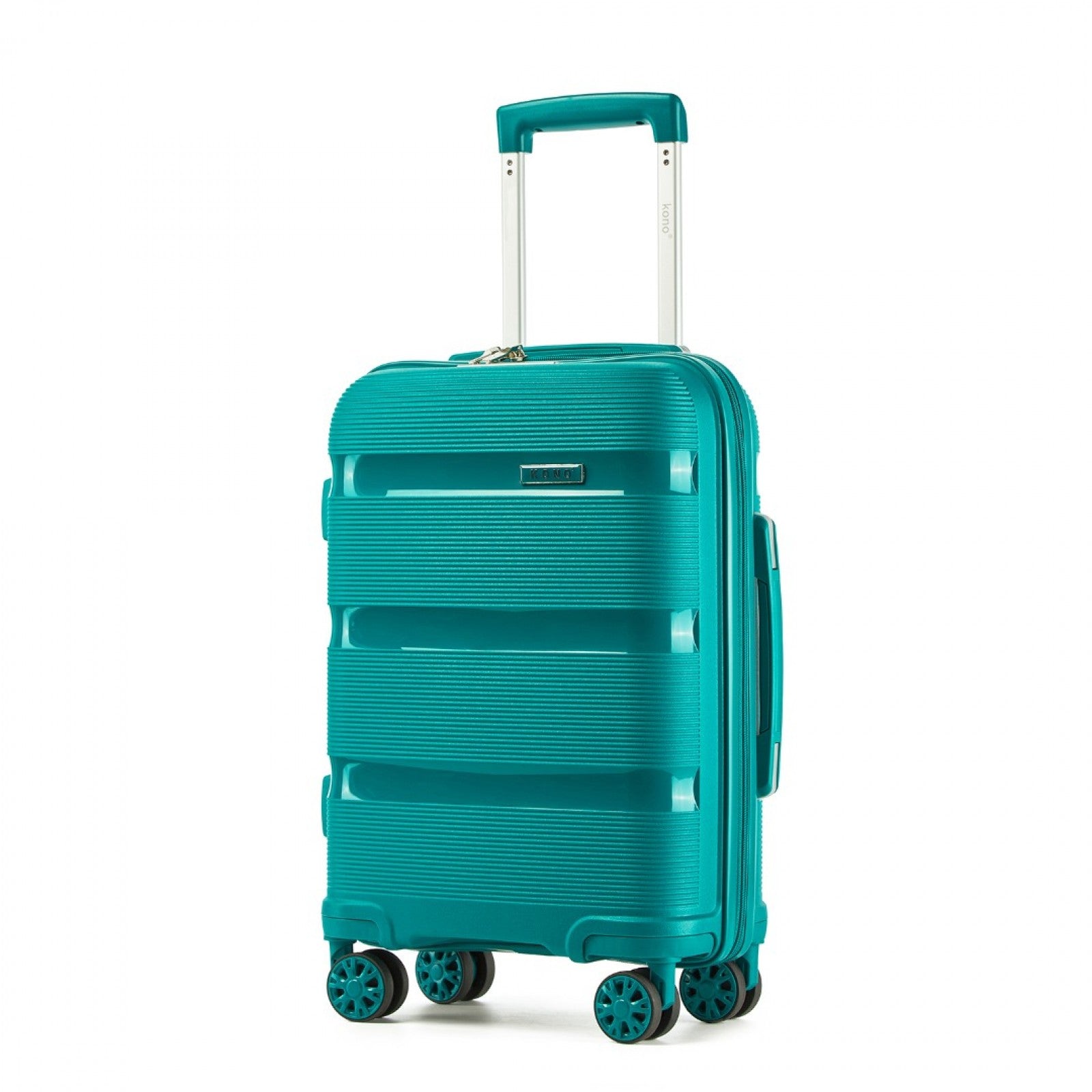 Kono PP Hardshell Suitcase–Lightweight Cabin Luggage with TSA Lock, 360° Silent Spinner Wheels (KSK2492) - Blue & Green