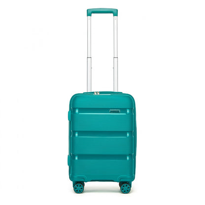 Kono PP Hardshell Suitcase–Lightweight Cabin Luggage with TSA Lock, 360° Silent Spinner Wheels (KSK2492) - Blue & Green