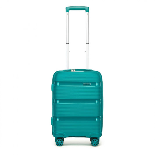 Kono PP Hardshell Suitcase–Lightweight Cabin Luggage with TSA Lock, 360° Silent Spinner Wheels (KSK2492) - Blue & Green