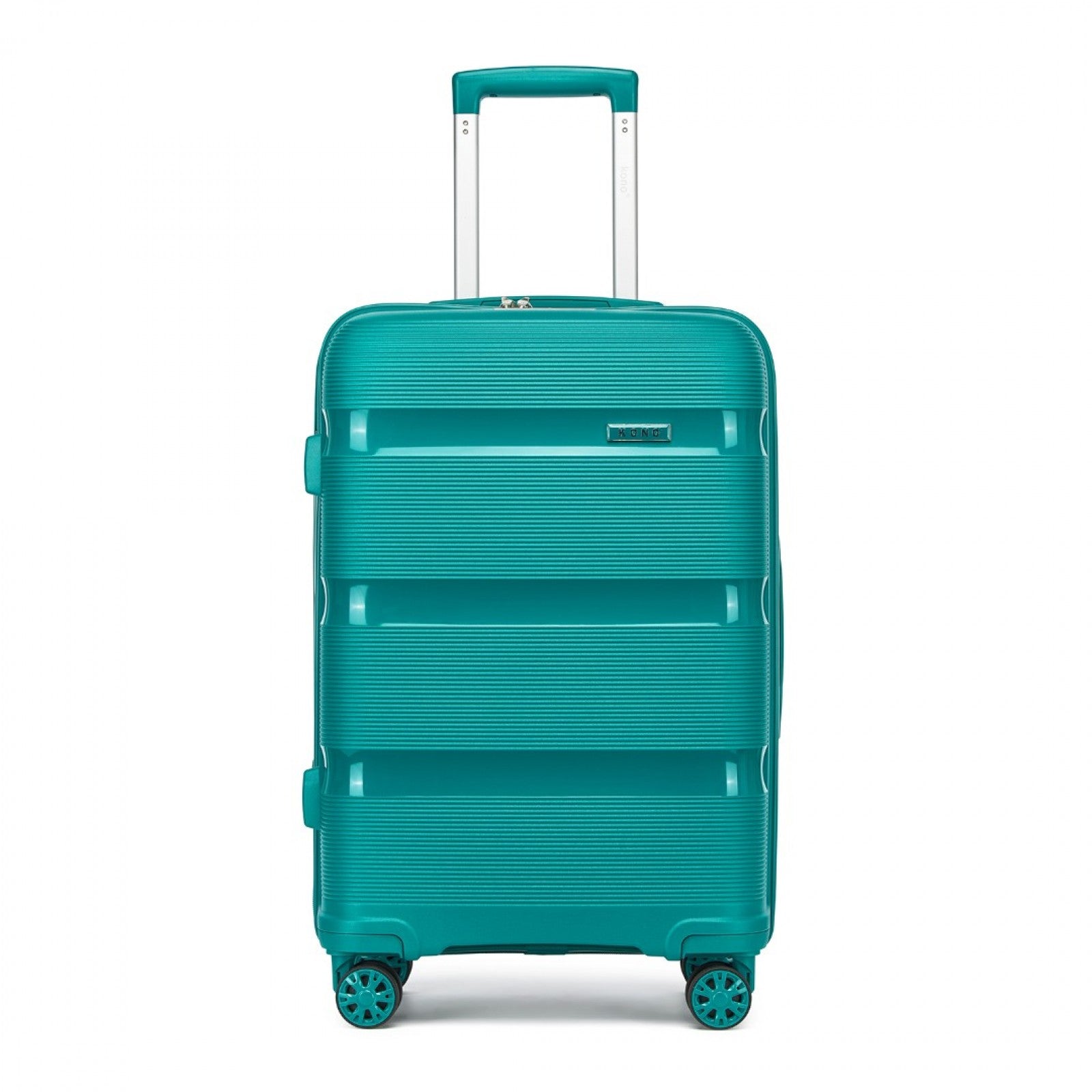 Kono PP Hardshell Suitcase–Lightweight Cabin Luggage with TSA Lock, 360° Silent Spinner Wheels (KSK2492) - Blue & Green