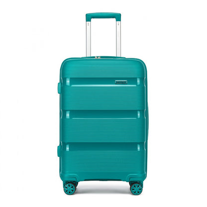 Kono PP Hardshell Suitcase–Lightweight Cabin Luggage with TSA Lock, 360° Silent Spinner Wheels (KSK2492) - Blue & Green