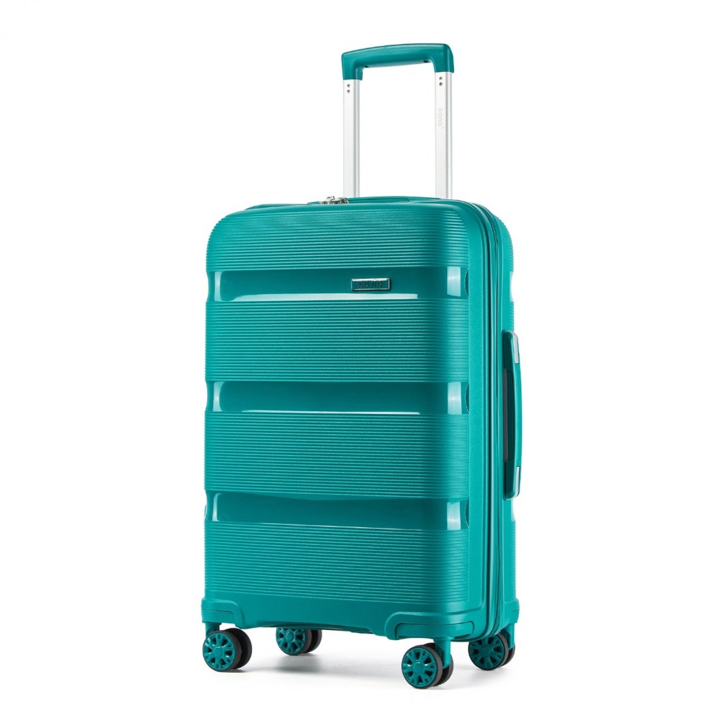 Kono PP Hardshell Suitcase–Lightweight Cabin Luggage with TSA Lock, 360° Silent Spinner Wheels (KSK2492) - Blue & Green