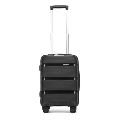 Kono PP Hardshell Suitcase–Lightweight Cabin Luggage with TSA Lock, 360° Silent Spinner Wheels (KSK2492) - Black