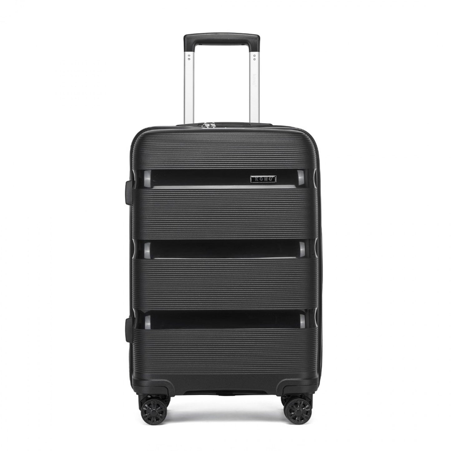 Kono PP Hardshell Suitcase–Lightweight Cabin Luggage with TSA Lock, 360° Silent Spinner Wheels (KSK2492) - Black