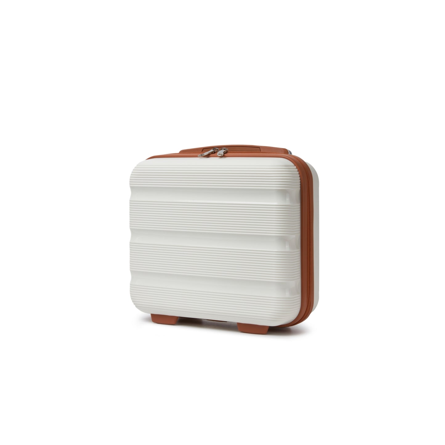 Kono PP Hardshell Lightweight Vanity Case for Travel & Daily Use (KSK2492) - Cream & Brown