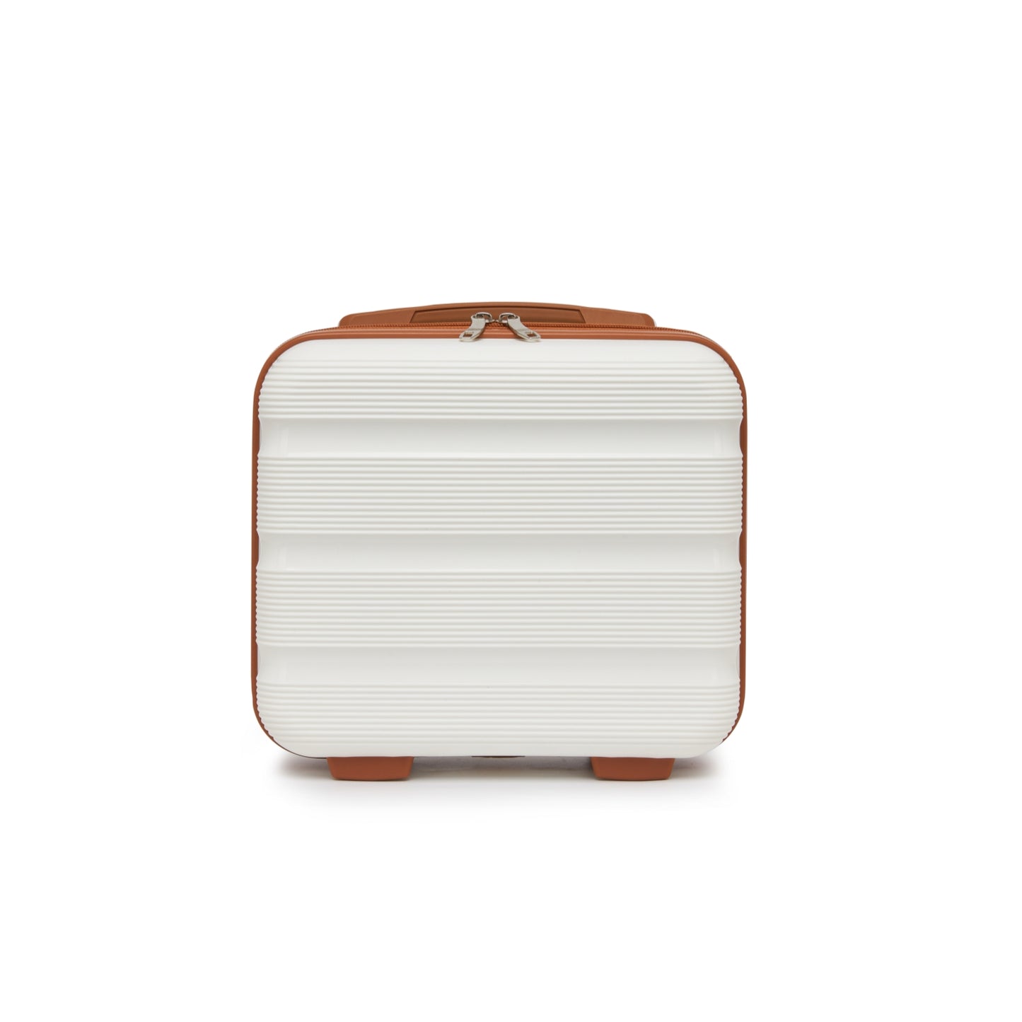 Kono PP Hardshell Lightweight Vanity Case for Travel & Daily Use (KSK2492) - Cream & Brown