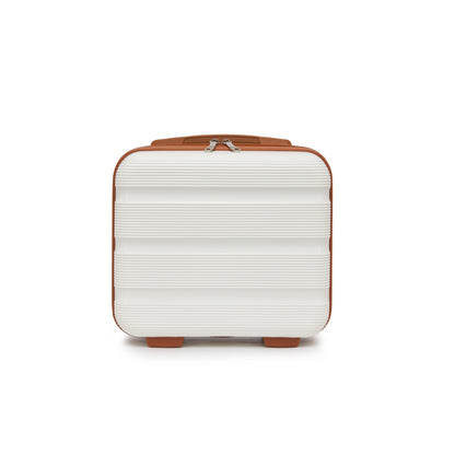 Kono PP Hardshell Lightweight Vanity Case for Travel & Daily Use (KSK2492) - Cream & Brown