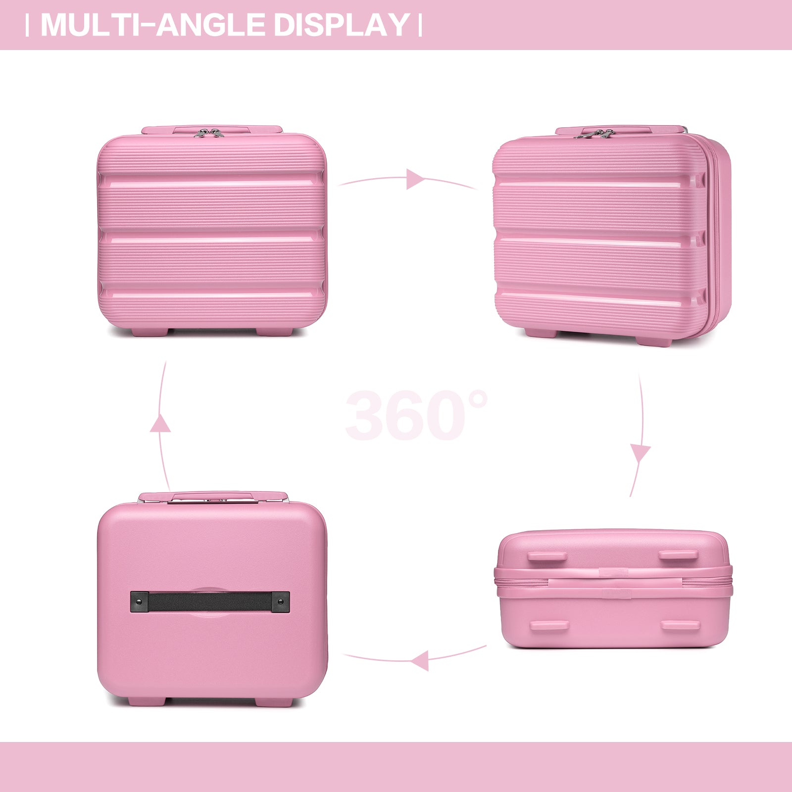 Kono PP Hardshell Lightweight Vanity Case for Travel & Daily Use (KSK2492) - Pink
