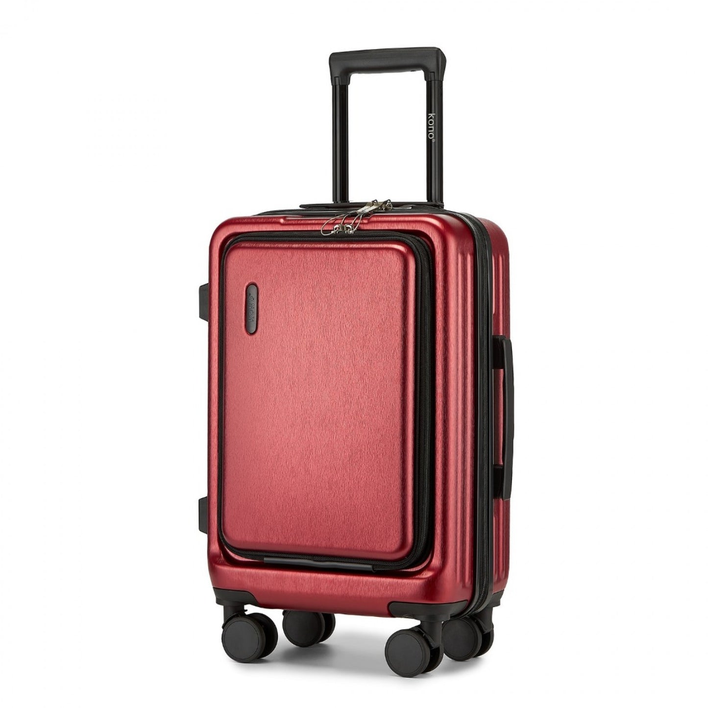 Kono Durable ABS+PC Hardshell Suitcase with TSA Lock & Front Laptop Compartment (KSK2493) - Burgundy