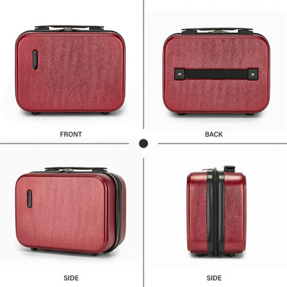 Kono Durable ABS+PC Hardshell Luggage Set with TSA Lock 360° Spinner Wheels 4-Piece Set 20/24/28 And Vanity Case (KSK2493) - Burgundy