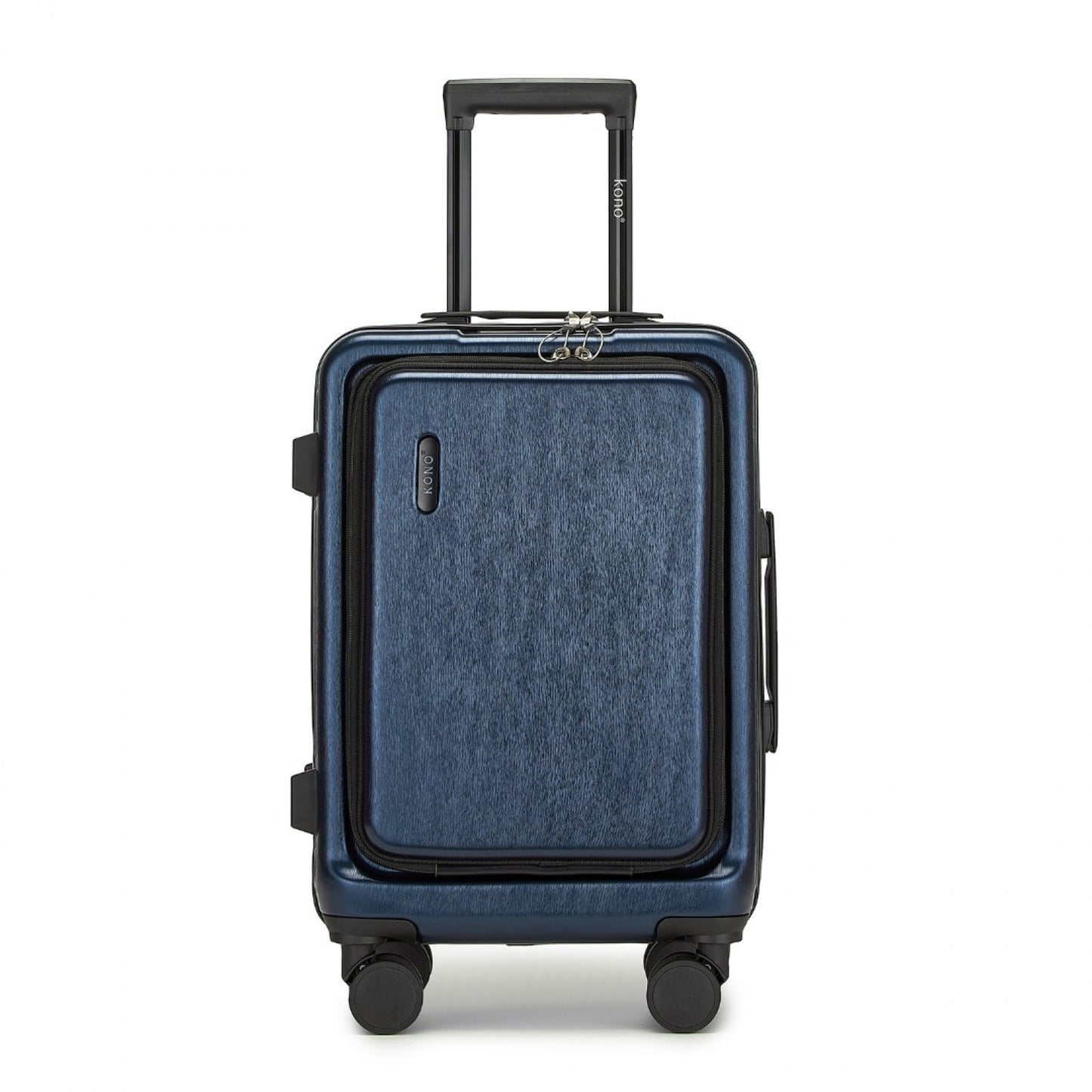 Kono Durable ABS+PC Hardshell Suitcase with TSA Lock & Front Laptop Compartment (KSK2493) - Navy