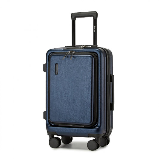 Kono Durable ABS+PC Hardshell Suitcase with TSA Lock & Front Laptop Compartment (KSK2493) - Navy