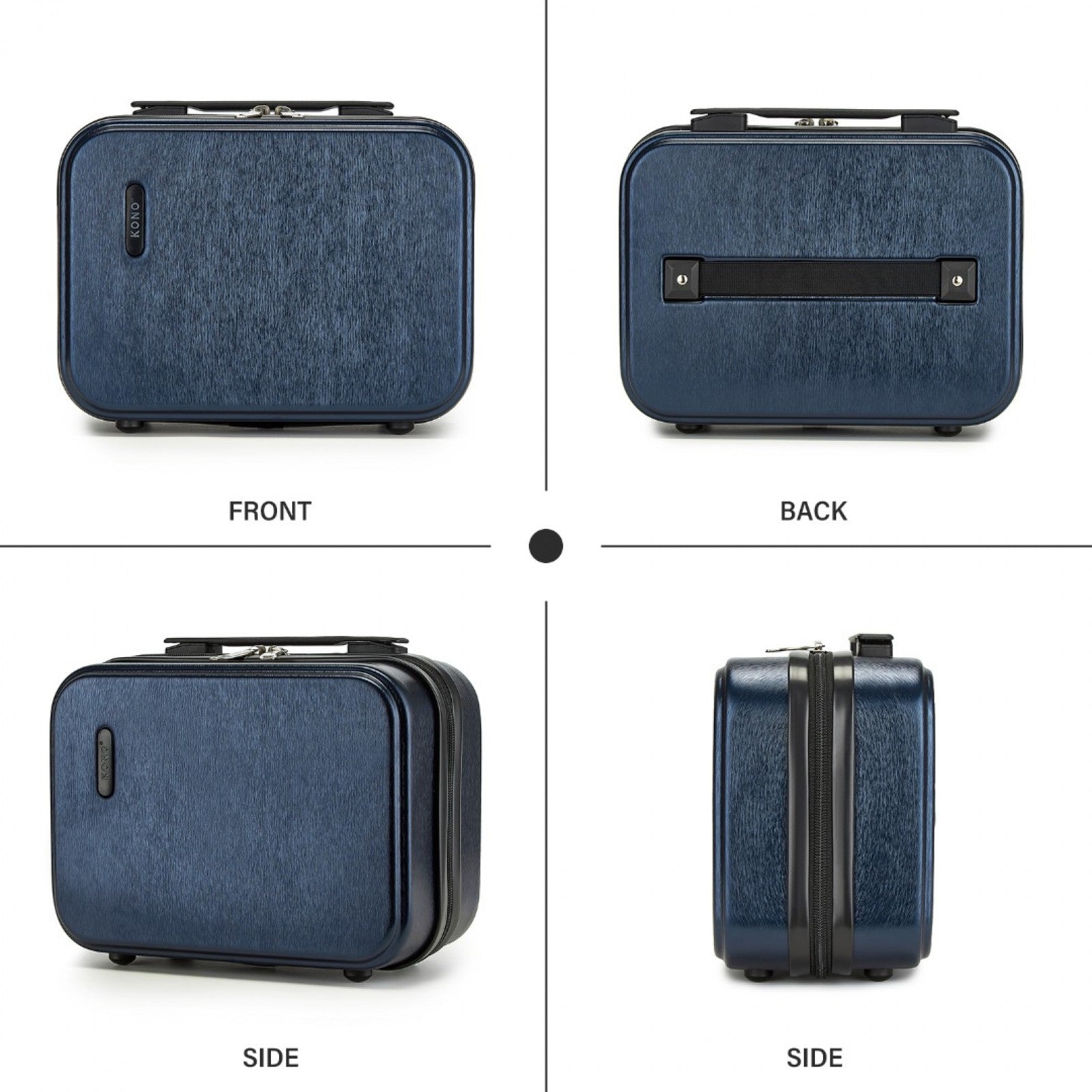 Kono Durable ABS+PC Hardshell Luggage Set with TSA Lock 360° Spinner Wheels 4-Piece Set 20/24/28 And Vanity Case (KSK2493) - Navy