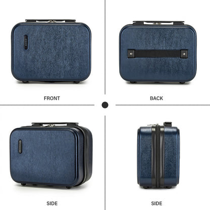 Kono Durable ABS+PC Hardshell Luggage Set with TSA Lock 360° Spinner Wheels 4-Piece Set 20/24/28 And Vanity Case (KSK2493) - Navy