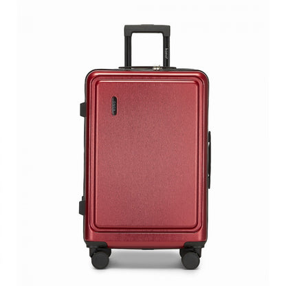 Kono Durable ABS+PC Hardshell Suitcase with TSA Lock & Front Laptop Compartment (KSK2493) - Burgundy