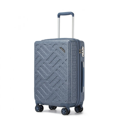 Supercase Sleek Geometric Pattern Hard Shell ABS+PC Cabin Suitcase with TSA Lock (KSS2495) - Denim Blue