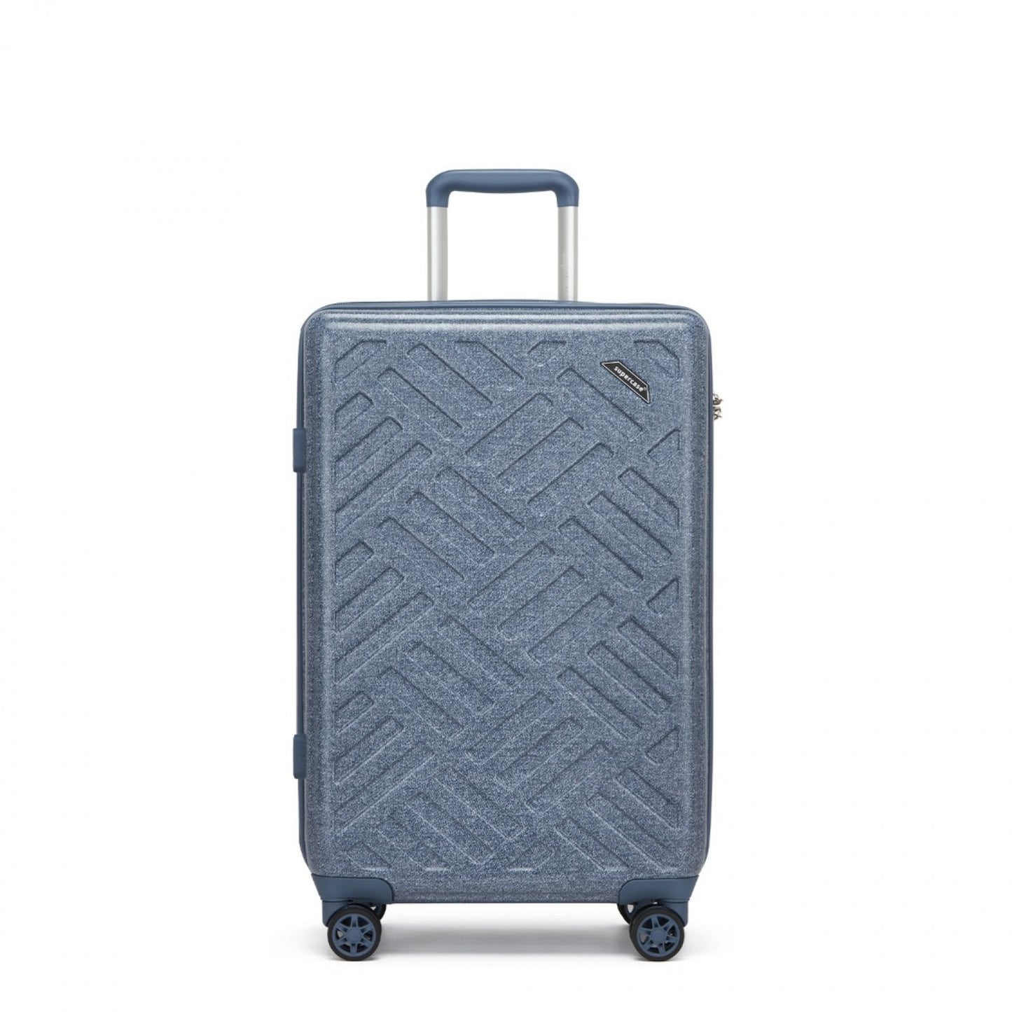 Supercase Sleek Geometric Pattern Hard Shell ABS+PC Cabin Suitcase with TSA Lock (KSS2495) - Denim Blue