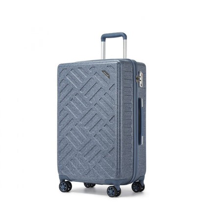 Supercase Sleek Geometric Pattern Hard Shell ABS+PC Cabin Suitcase with TSA Lock (KSS2495) - Denim Blue