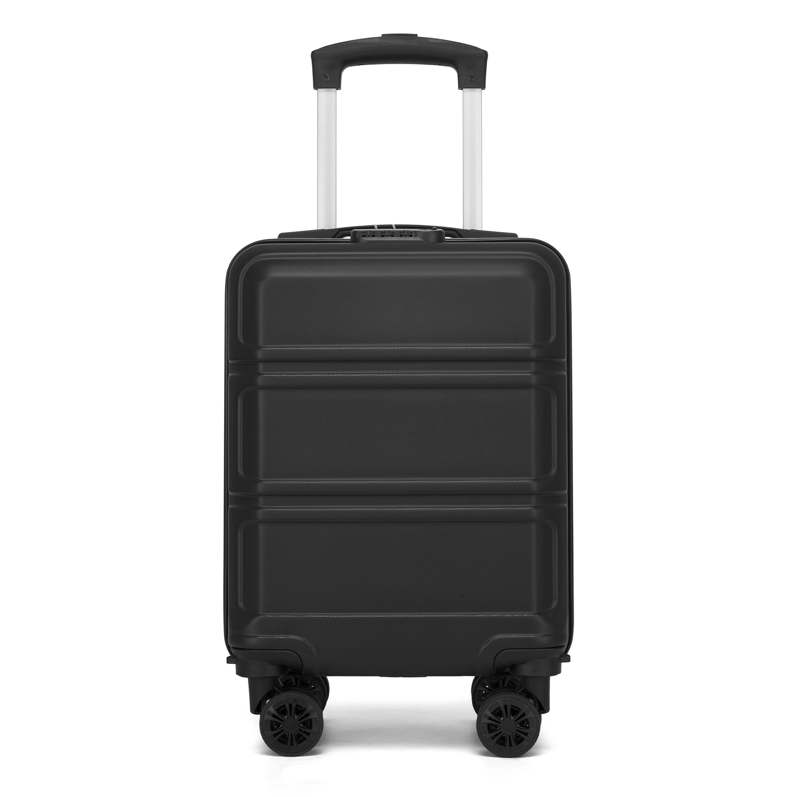 Kono 15″ Lightweight ABS+PC Hard Shell Cabin Suitcase with Removable Spinner Wheels (45×30×20 cm) (KSK2581) - Black
