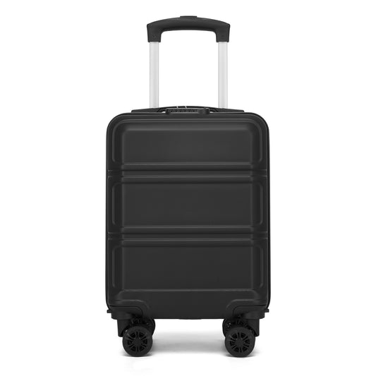 Kono 15″ Lightweight ABS+PC Hard Shell Cabin Suitcase with Removable Spinner Wheels (45×30×20 cm) (KSK2581) - Black
