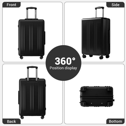 Kono Premium ABS+PC 3-Piece Hard Shell Luggage Set with TSA Lock & 360° Silent Spinner Wheels (KSK2583) - Black